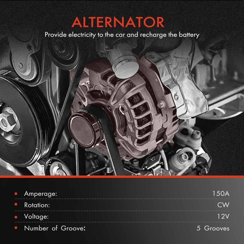 Alternator for Chevrolet Malibu 2013-2019 Blazer ImpalA Buick Regal GMC 150A CW