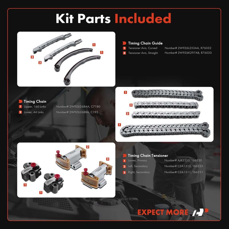 12x Engine Timing Chain Kit for Jaguar S-Type XJR XK8 Lincoln LS 3.9L 4.0L DOHC