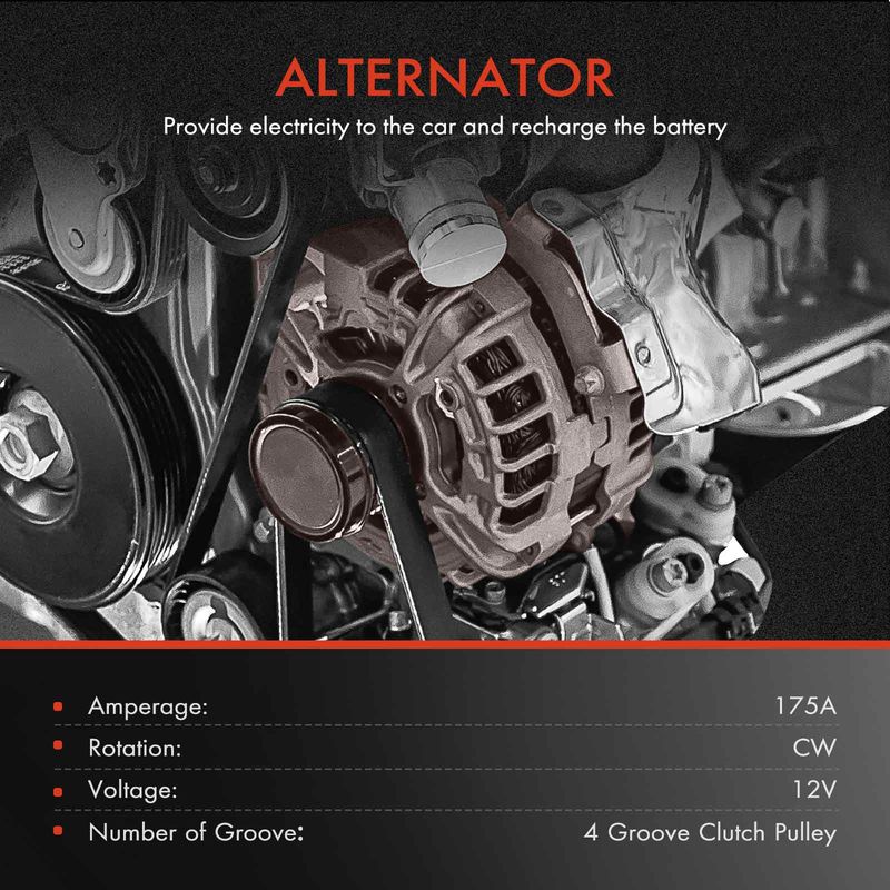 Alternator for Ford Taurus Edge Fusion 13-20 Lincoln MKC MKZ 2.0L 2.3L 175A CW