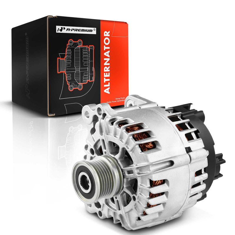 Alternator 140A 12V CW 6-Groove Clutch Pulley for Volkswagen CC 2013-2016 3.6L