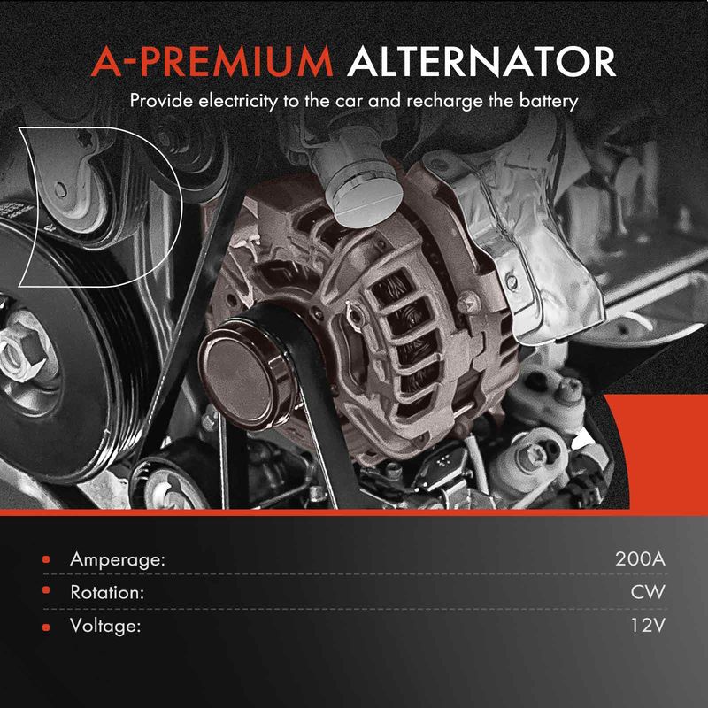 Alternator 200A 12V CW without Pulley for Freightliner Cascadia Columbia Coronado
