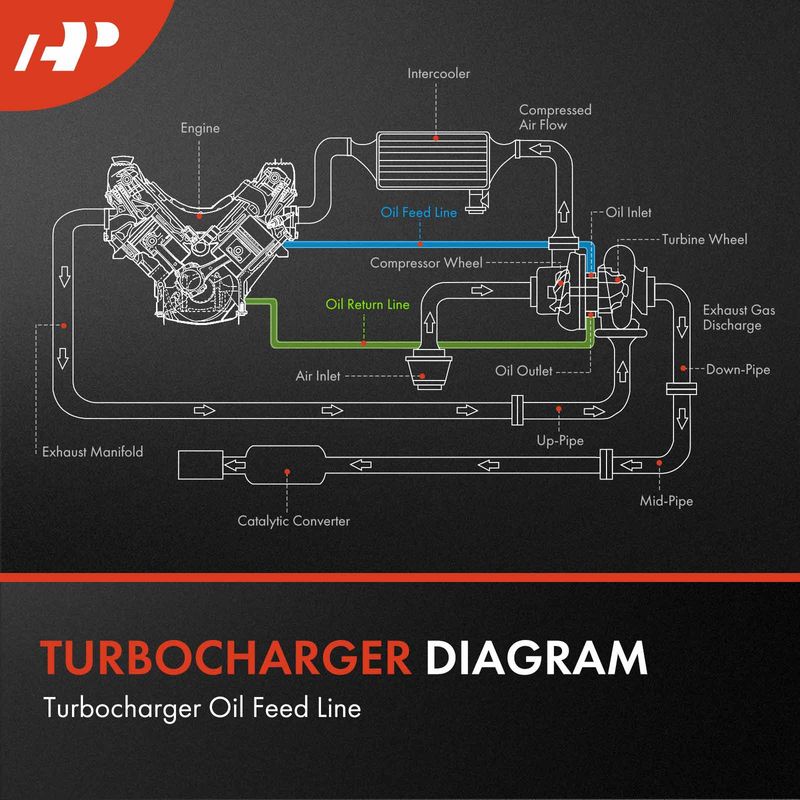 Turbocharger Oil Drain Line for Hyundai Santa Fe 2012 Santa Fe Sport 2013-2014