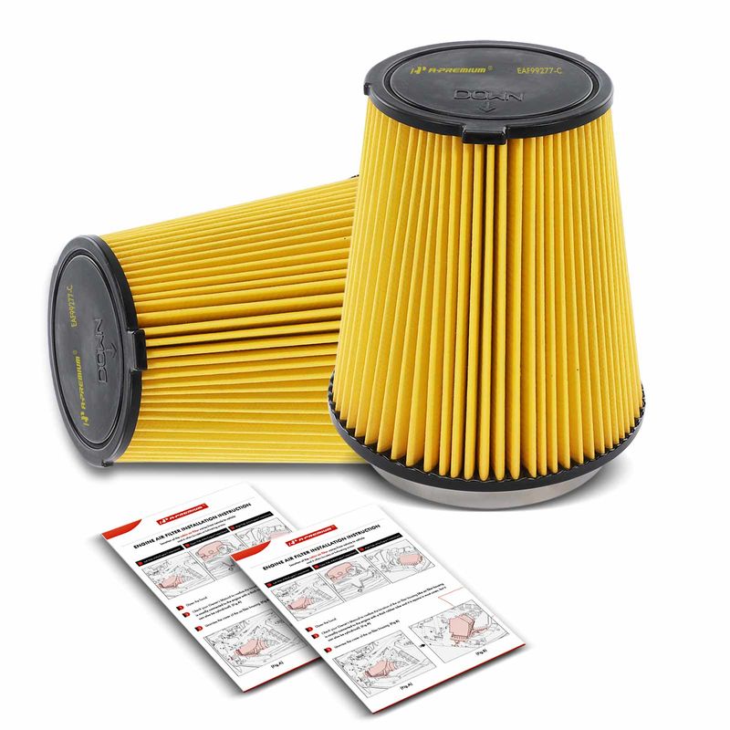 2x Engine Air Filter for Ford Mustang 2015-2022 V8 5.0L V8 5.2L