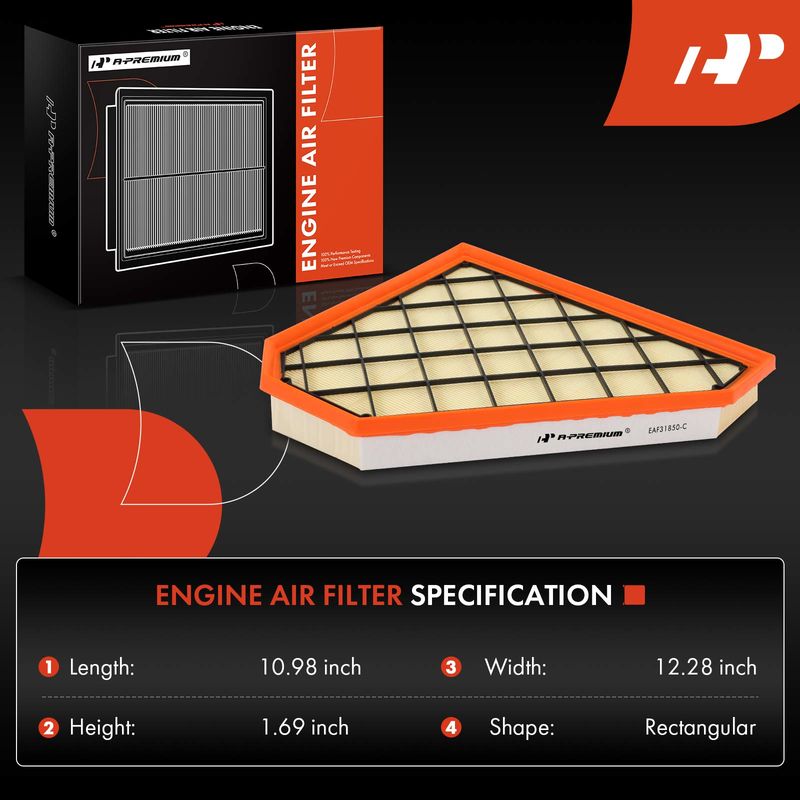 2x Engine Air Filter for Cadillac CTS 2014-2019 V6 3.6L Turbocharged