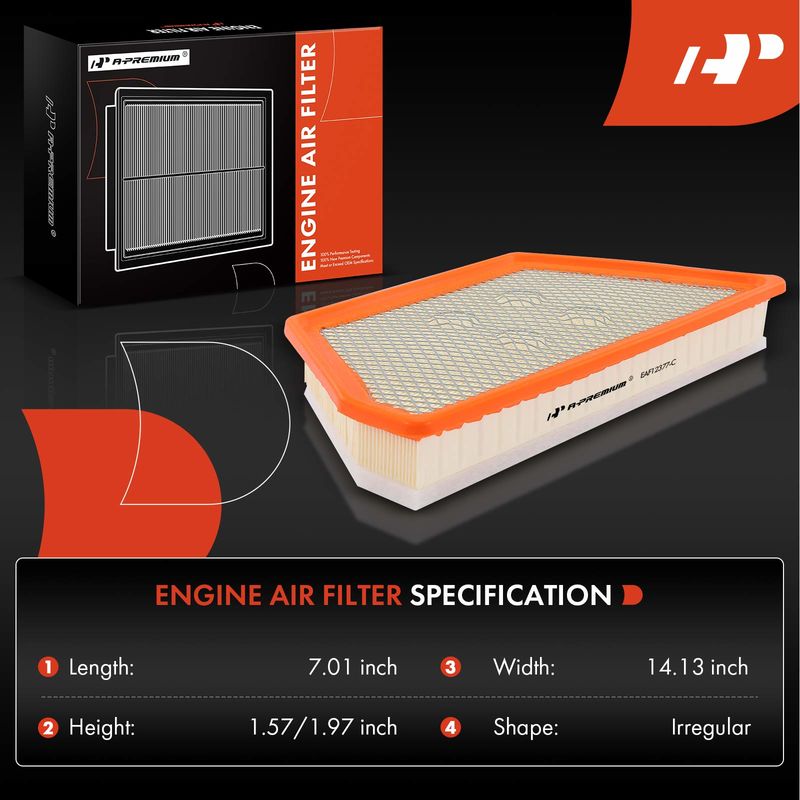 2x Engine Air Filter for Cadillac CT6 2016-2020 V6 3.6L