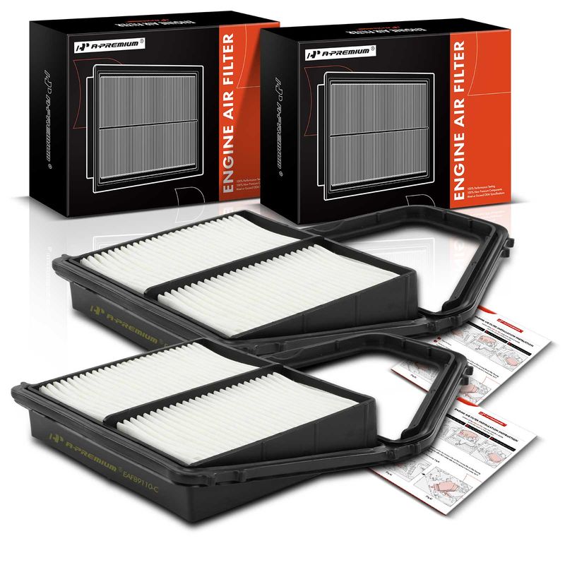 2x Engine Air Filter with Rigid Panel for Honda Civic Acura EL 2001-2005 L4 1.7L