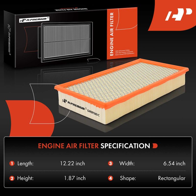 2x Engine Air Filter with Flexible Panel for Ford Freestar Thunderbird Lincoln LS