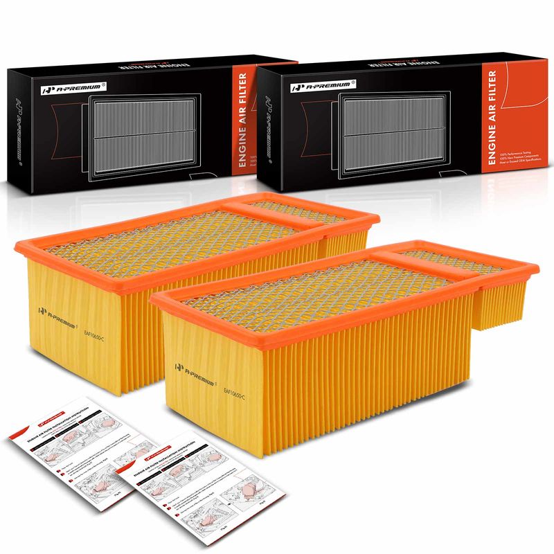 2x Engine Air Filter for Ford F-250 F-350 F-450 F-550 Super Duty 11-16 F650 F750
