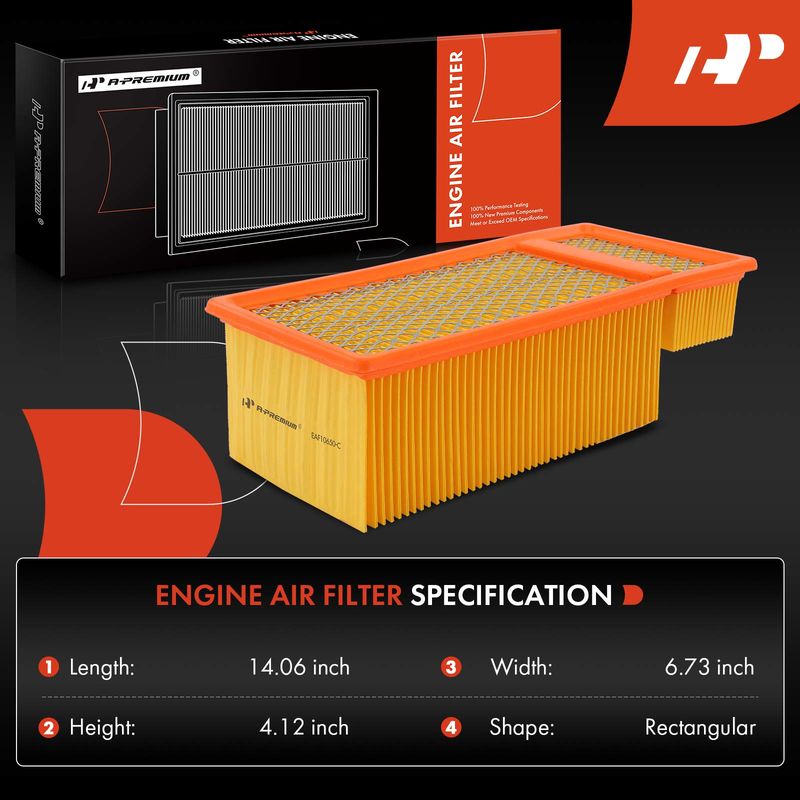 2x Engine Air Filter for Ford F-250 F-350 F-450 F-550 Super Duty 11-16 F650 F750