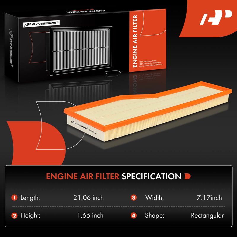 2x Engine Air Filter for Porsche 911 1999-2008 H6 3.4L 3.6L 3.8L