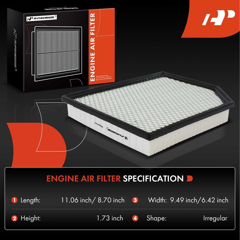 Engine Air Filter for Jeep Grand Cherokee 2018-2021 Dodge Durango 2021 V8 6.2L