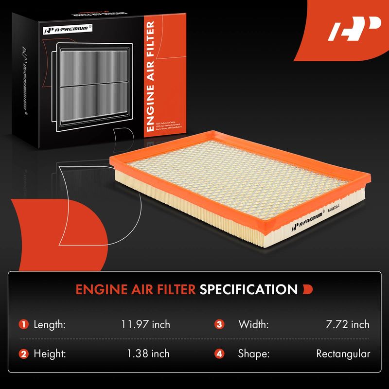2x Engine Air Filter with Flexible Panel for Saturn Ion 2006-2007 L4 2.2L 2.4L