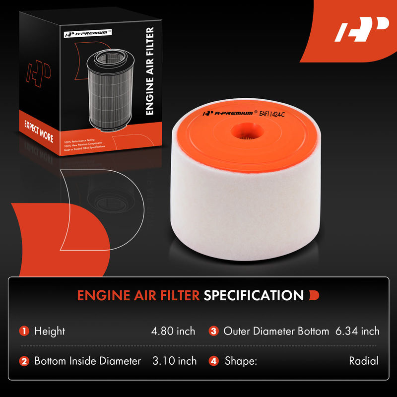 2x Engine Air Filter for Audi A6 2012-2018 A6 Quattro 2013-2018 L4 2.0L