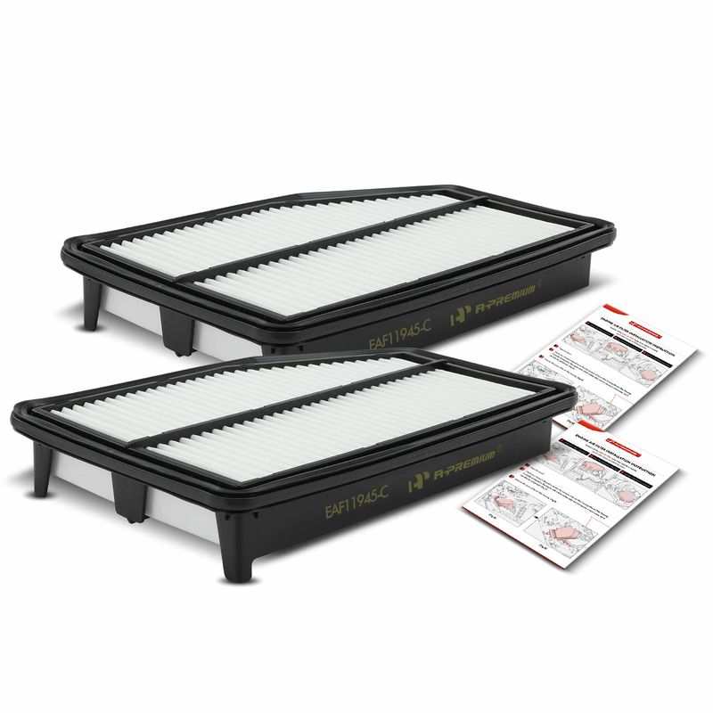 2x Engine Air Filter with Rigid Panel for Honda CR-V 2015-2016 L4 2.4L