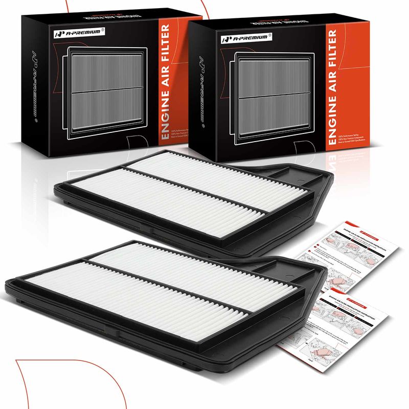 2x Engine Air Filter with Rigid Panel for Nissan Altima 2013-2018 L4 2.5L Sedan