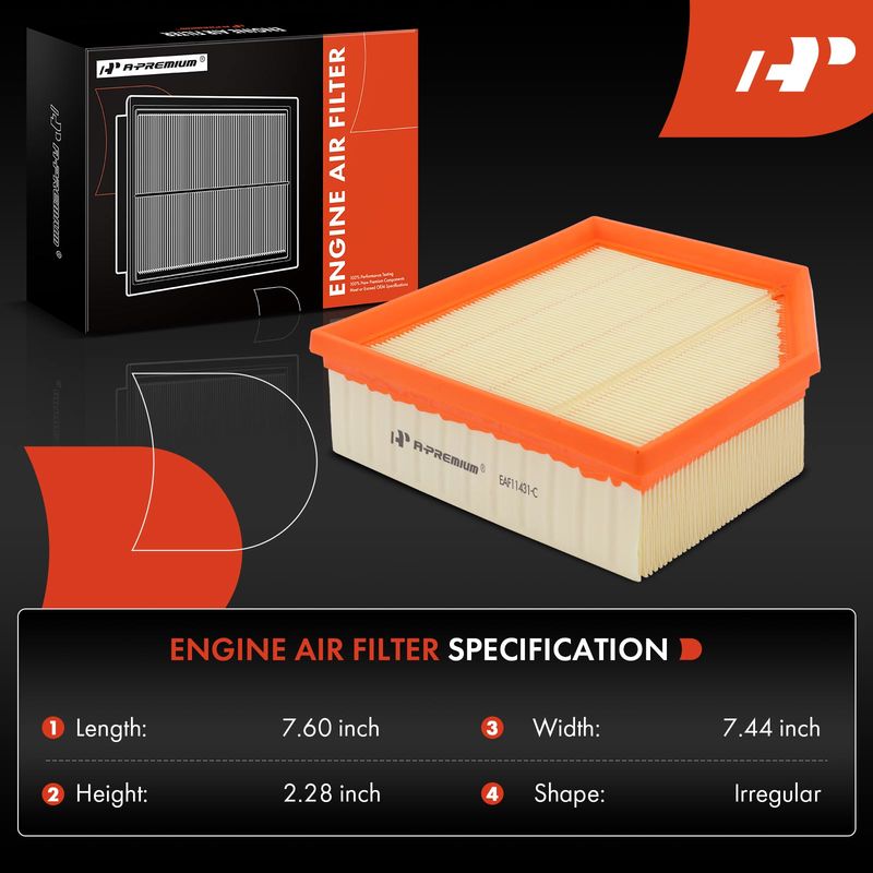 2x Engine Air Filter for Dodge Dart 2013-2016 L4 1.4L L4 2.0L L4 2.4L