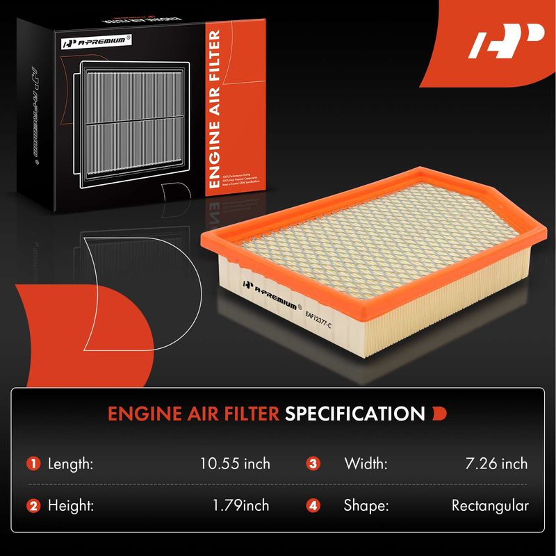 Engine Air Filter with Flexible Panel for Jeep Cherokee 2014-2018 2.4L 3.2L