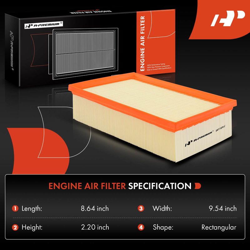 Engine Air Filter for Volkswagen Jetta 2019-2022 Golf Tiguan GTI Audi A3 Q3 S3