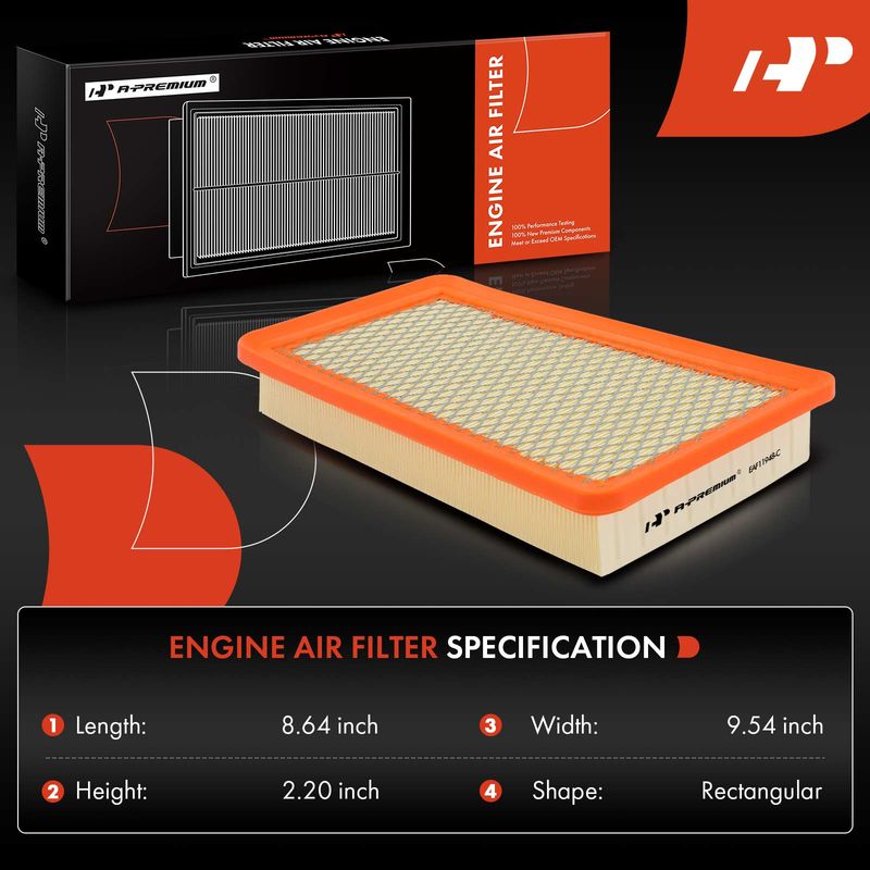 2x Engine Air Filter for Chrysler 200 2015-2017 L4 2.4L V6 3.6L