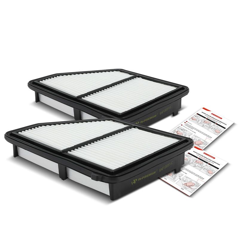 2x Engine Air Filter with Rigid Panel for Honda Civic 2016-2022 L4 2.0L