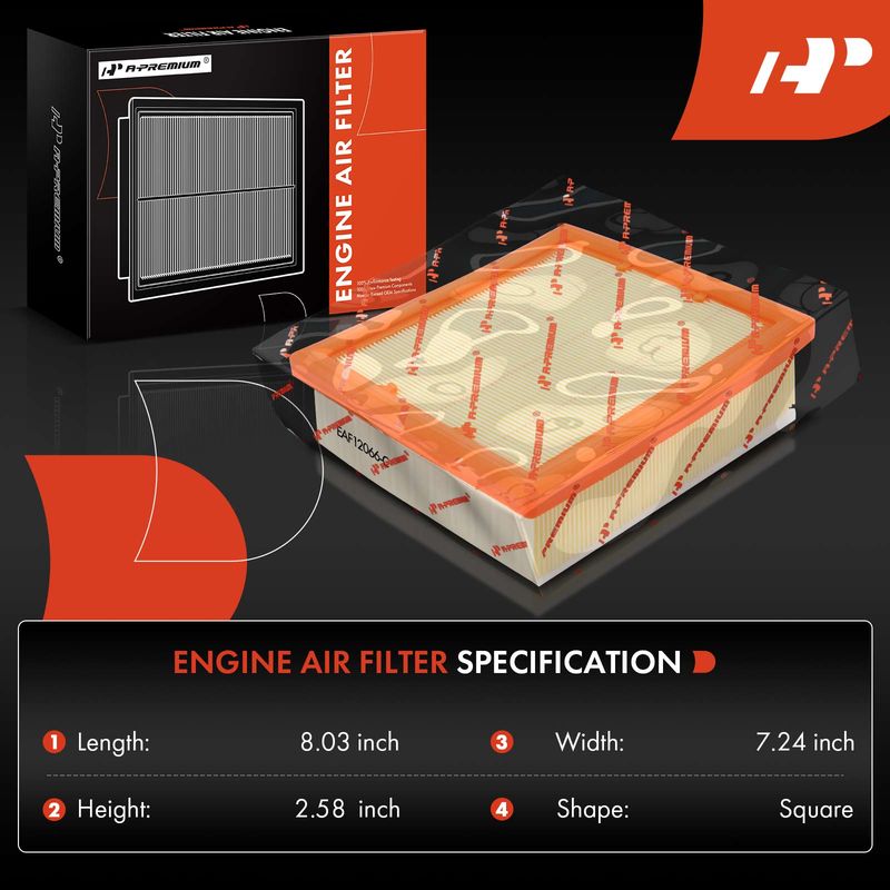 2x Engine Air Filter for Jeep Compass 17-21 Renegade Fiat 500X Ram ProMaster City