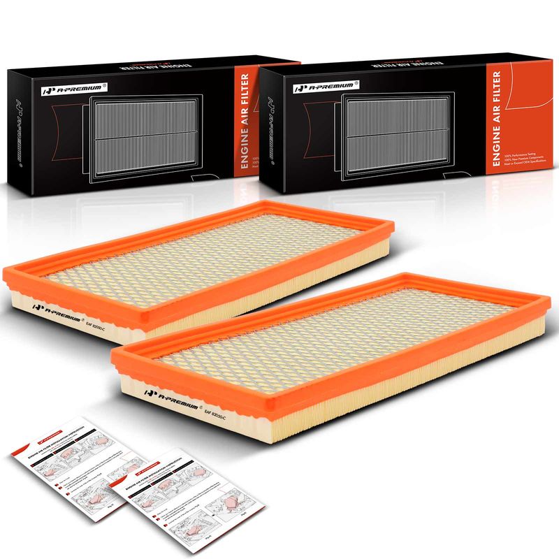 2x Engine Air Filter with Flexible Panel for Jeep TJ Wrangler 1997-2006