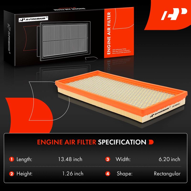 2x Engine Air Filter with Flexible Panel for Jeep TJ Wrangler 1997-2006