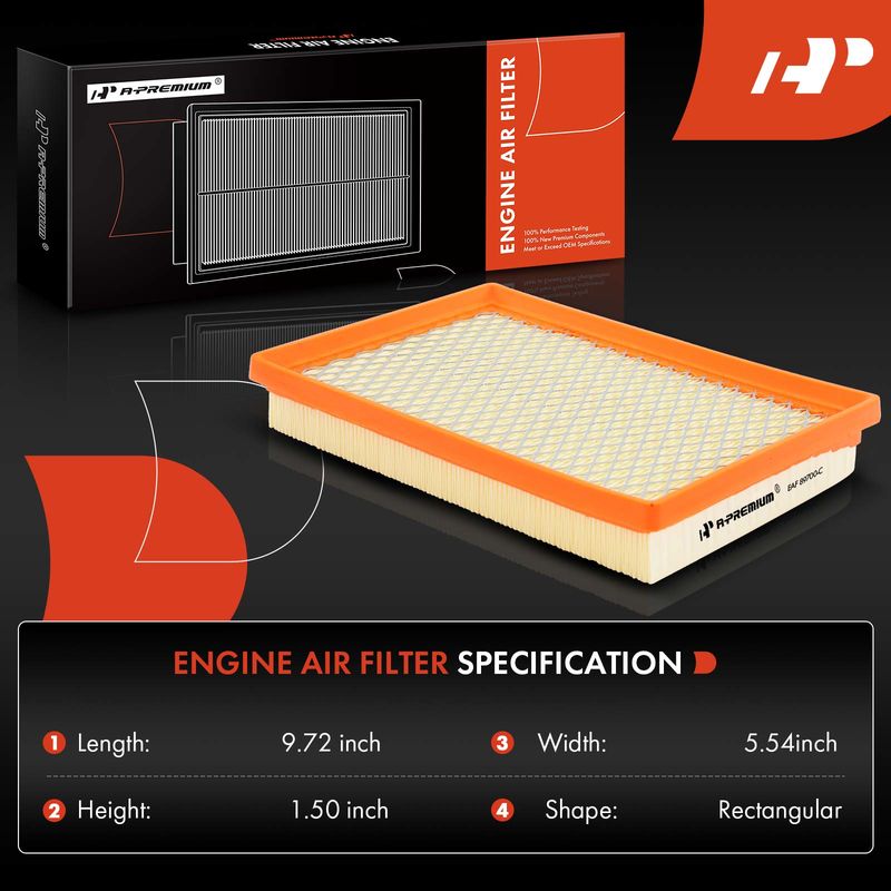 2x Engine Air Filter with Flexible Panel for Hyundai Accent 2000-2005