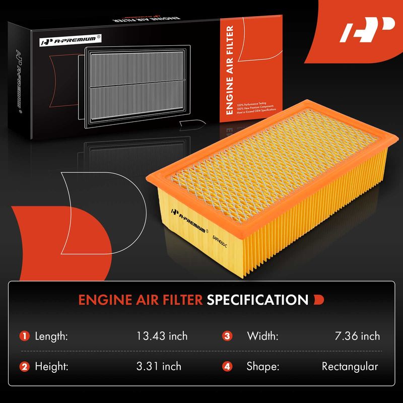 Engine Air Filter for Ford Excursion 2000-2003 F-250 350 450 550 Super Duty