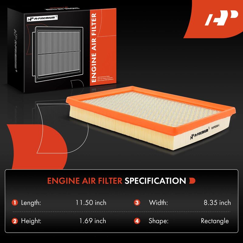 2x Engine Air Filter for Dodge Challenger 08-10 Charger Durango Magnum Chrysler