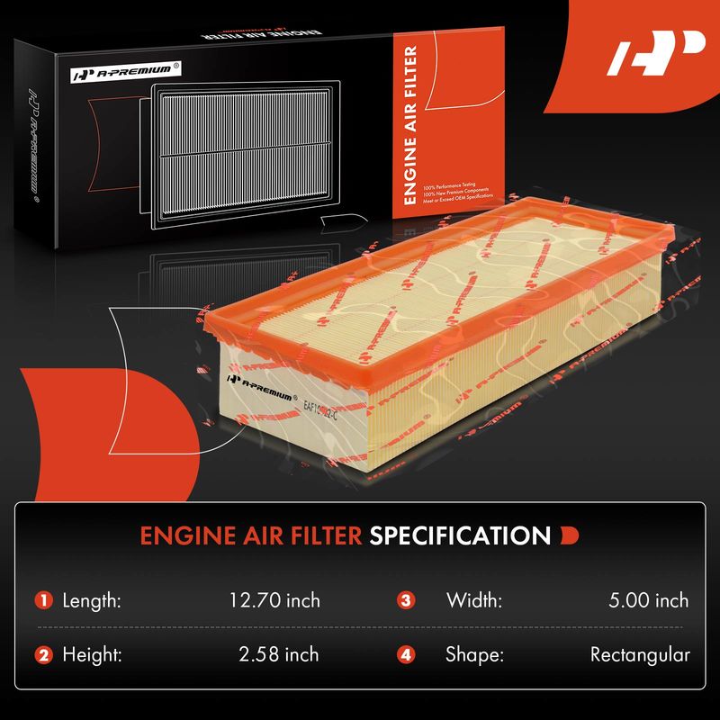 2x Engine Air Filter for Audi A4 A4 allroad A4 Quattro A5 A5 Quattro allroad Q5
