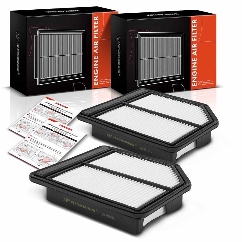 2x Engine Air Filter with Rigid Panel for Honda Civic 2006-2011 L4 1.8L