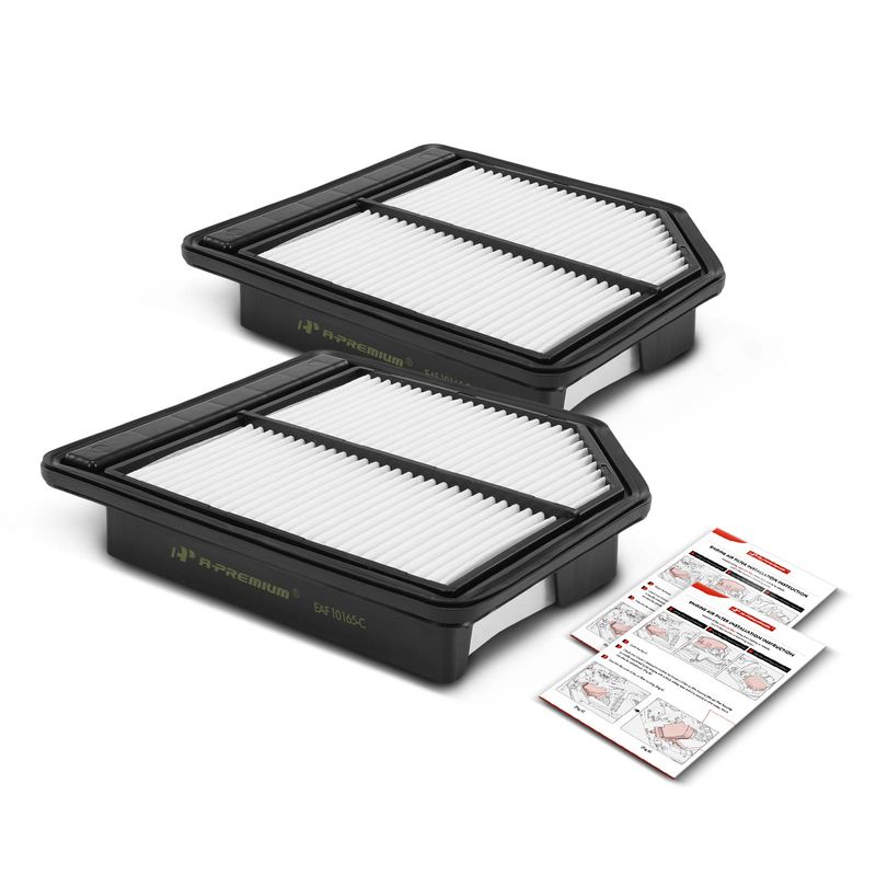 2x Engine Air Filter with Rigid Panel for Honda Civic 2006-2011 L4 1.8L