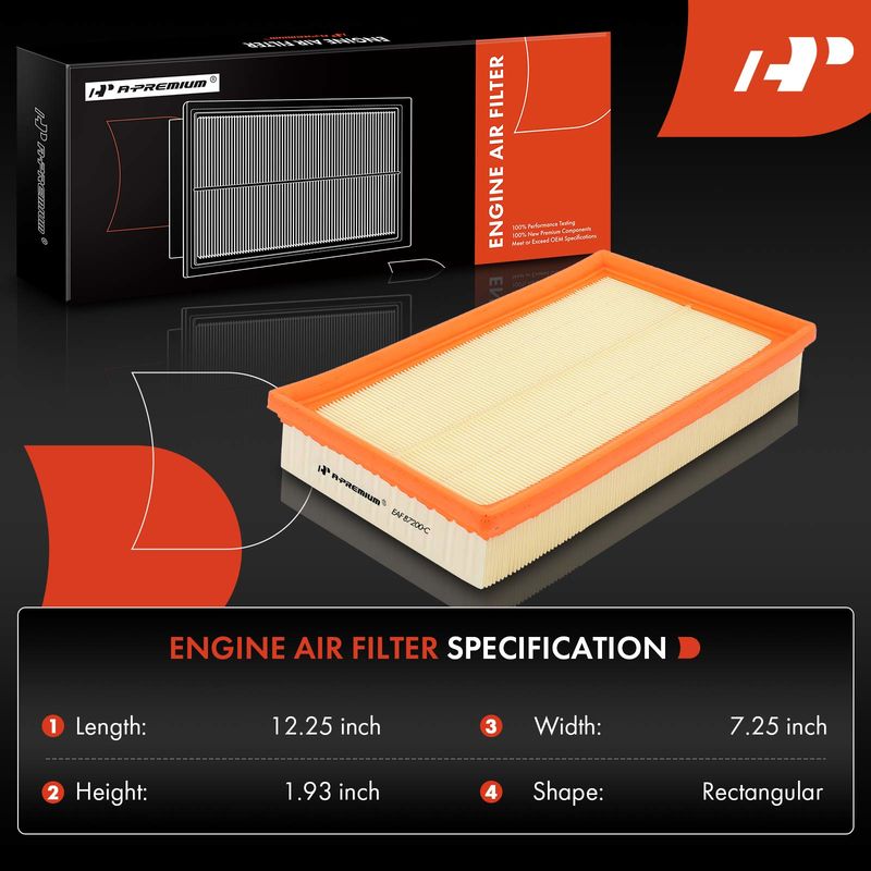 Engine Air Filter for Jaguar Vanden Plas XJ8 XJR 1998-2003 XK8 1997-2006 XKR