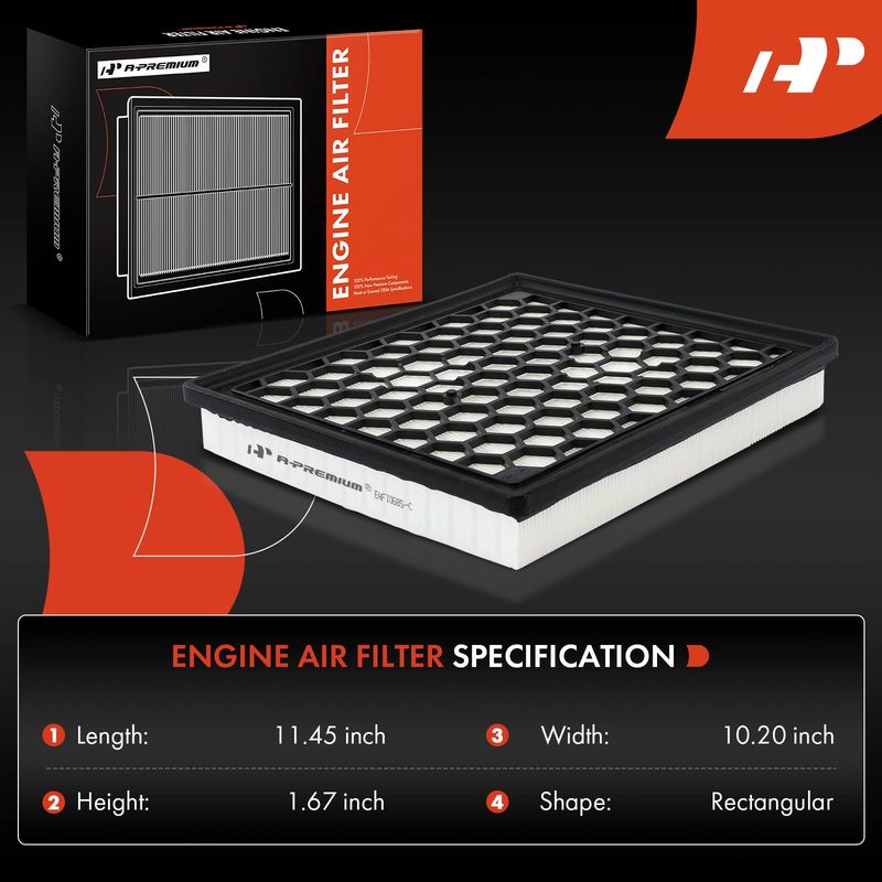 2x Engine Air Filter for Buick LaCrosse 10-16 Regal Chevrolet Malibu Impala Saab