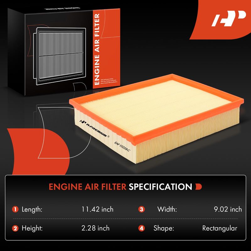 2x Engine Air Filter with Flexible Panel for Dodge Nitro 07-11 Jeep Liberty 08-12