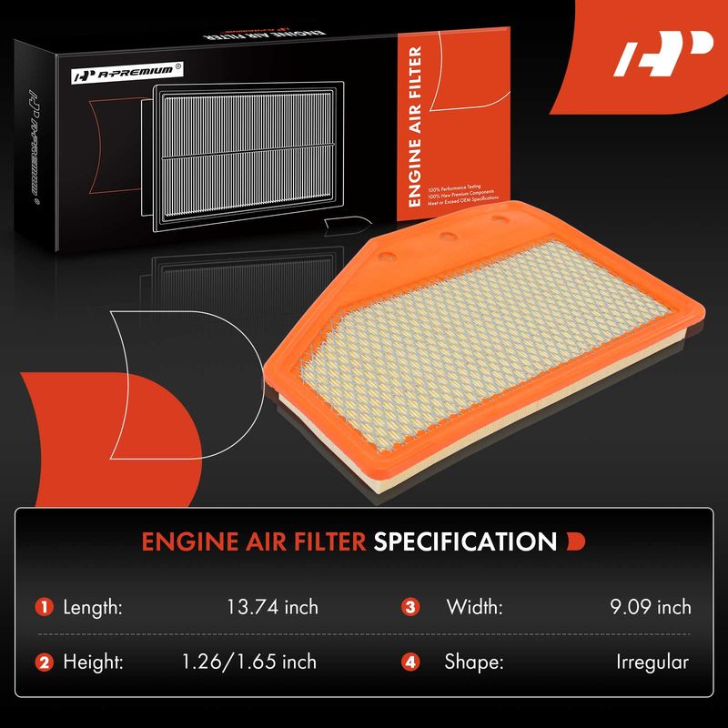 2x Engine Air Filter for Buick Envision 21-22 Cadillac XT4 Chevrolet Malibu 2.0L