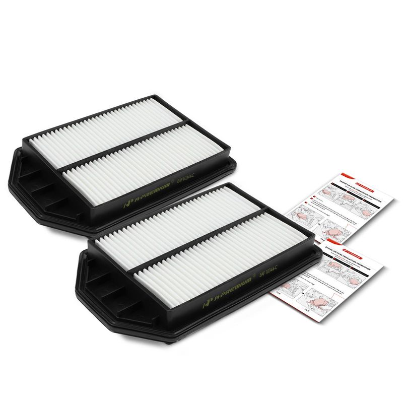 2x Engine Air Filter with Rigid Panel for Honda CR-V 2007-2009 L4 2.4L