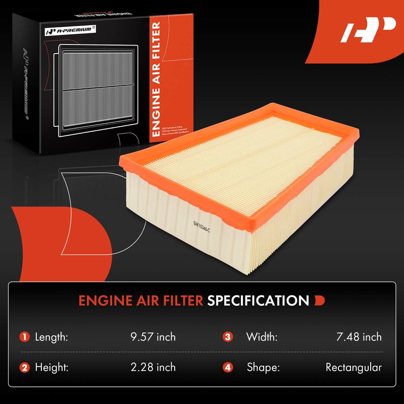 Engine Air Filter with Flexible Panel for Nissan Sentra 2007-2012 L4 2.0L