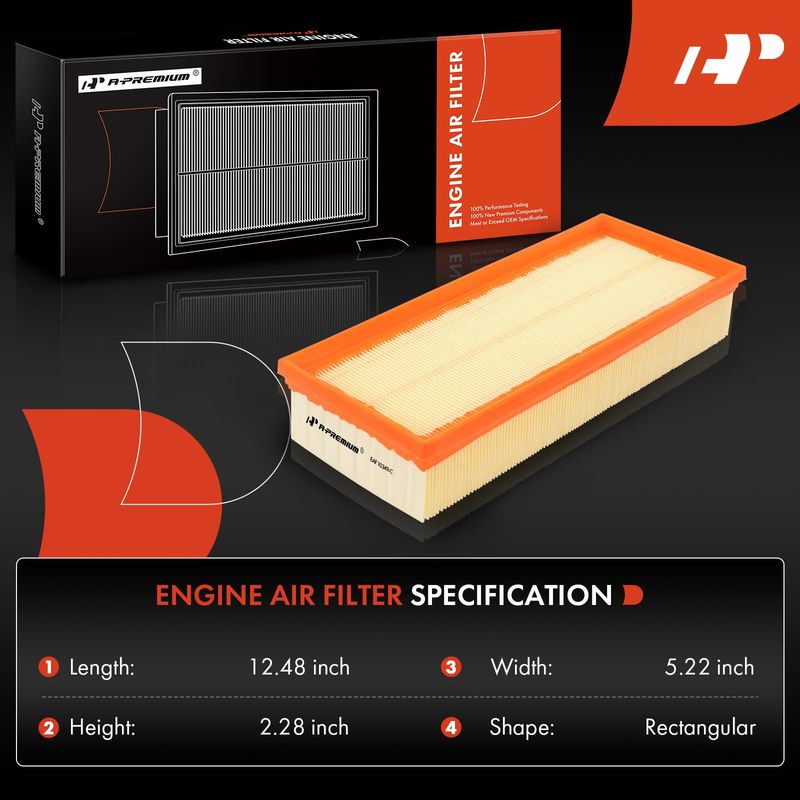 Engine Air Filter with Flexible Panel for Nissan Altima 2007-2013 L4 2.5L