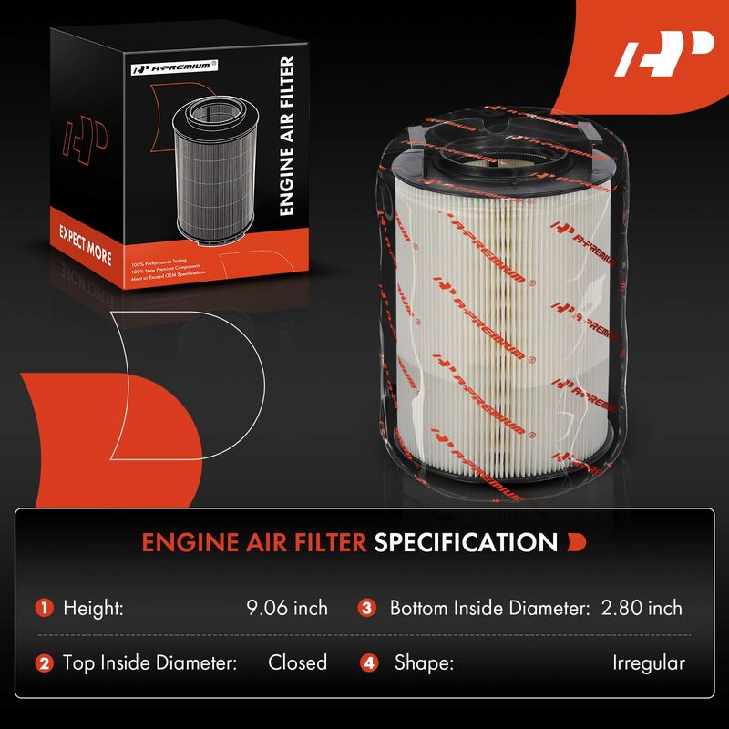 2x Engine Air Filter for Volkswagen Jetta 2011-2015 L4 2.0L Naturally Aspirated