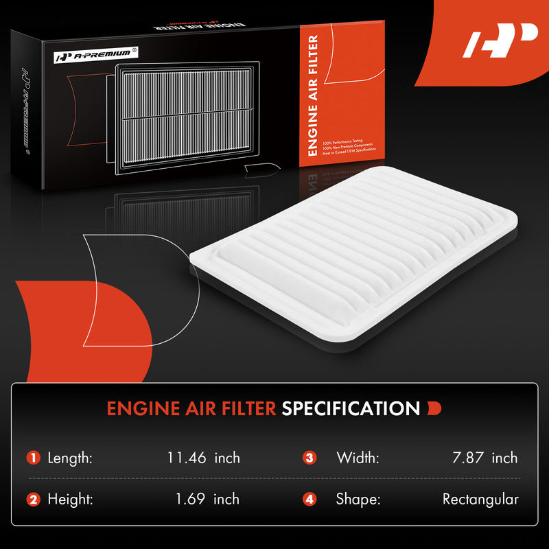 2x Engine Air Filter for Toyota Camry 2007-2017 Venza 2009-2016 2.4L 2.5L 2.7L