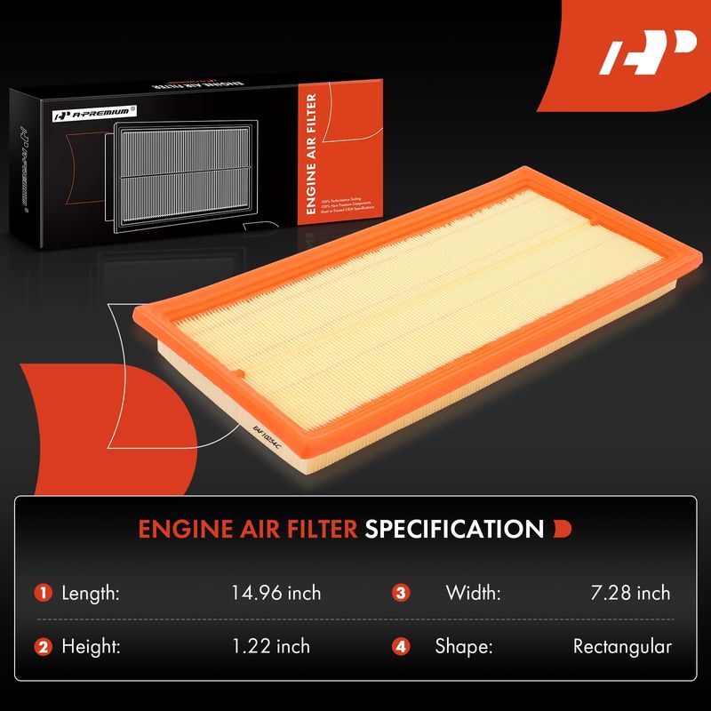 Engine Air Filter for Nissan Frontier 05-19 Pontiac G6 08-09 Suzuki Equator