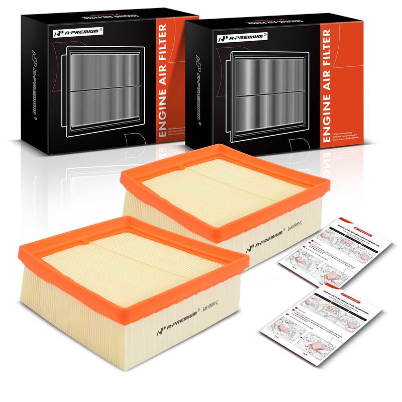2x Engine Air Filter with Flexible Panel for Ford Fiesta 2011-2019 1.0L 1.6L