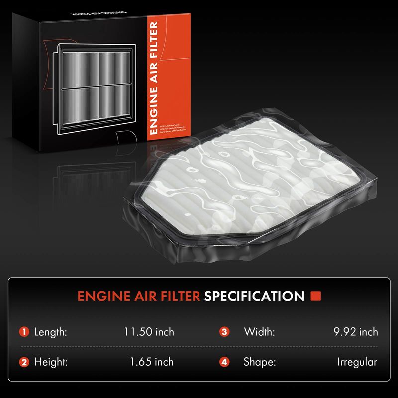 2x Engine Air Filter for Jeep Wrangler 2007-2017 Wrangler JK 2018