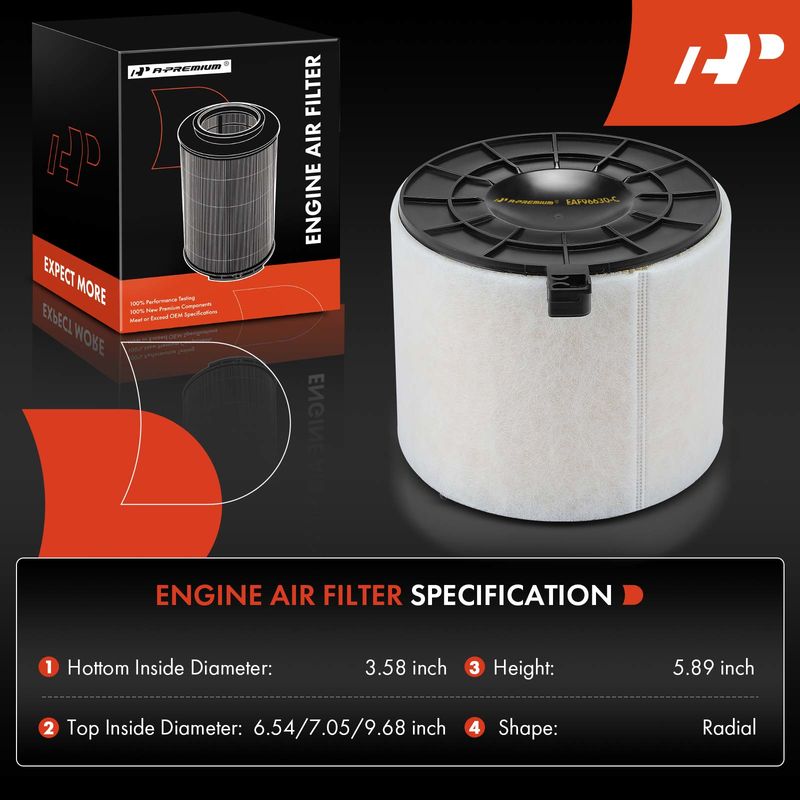 2x Engine Air Filter for Audi S5 Sportback 2018-2023 SQ5 RS5 Sportback 2.9L 3.0L