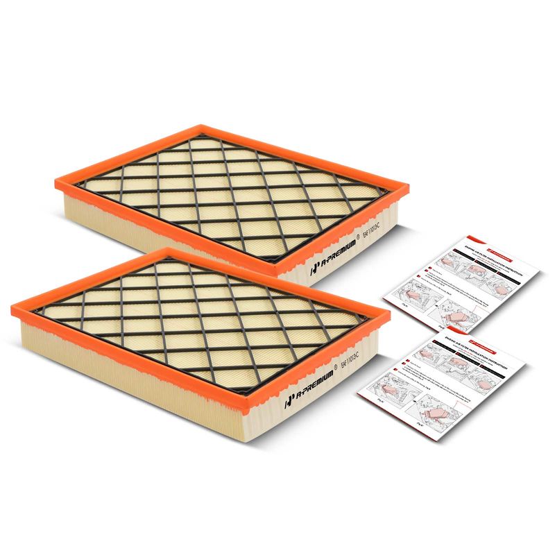 2x Engine Air Filter with Flexible Panel for BMW E70 X5 2009-2014 L6 3.0L Diesel