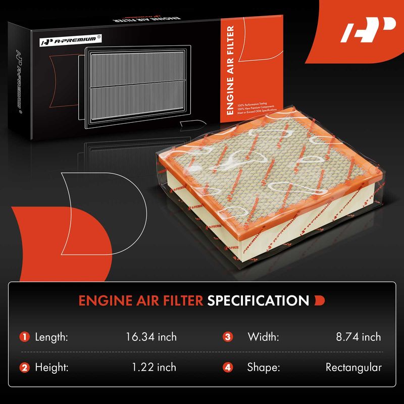 2x Engine Air Filter for Mercedes-Benz Metris 2016-2022 L4 2.0L Turbocharged