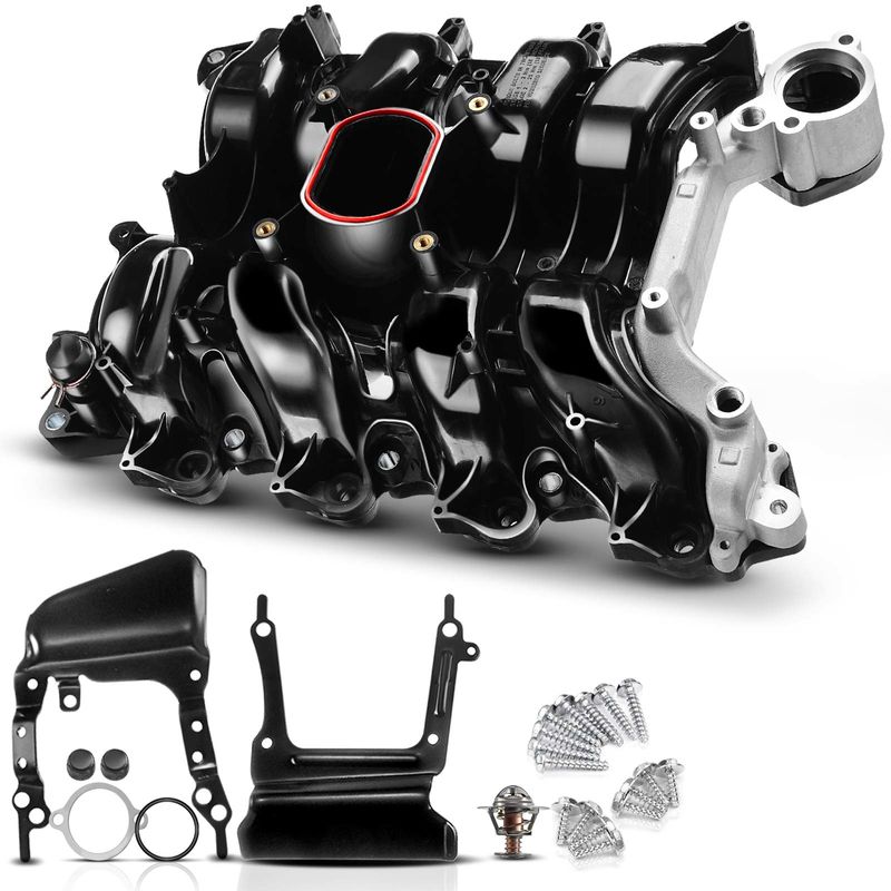 Upper Intake Manifold with Thermostat & Gasket & O-Ring for Ford Lincoln Mercury