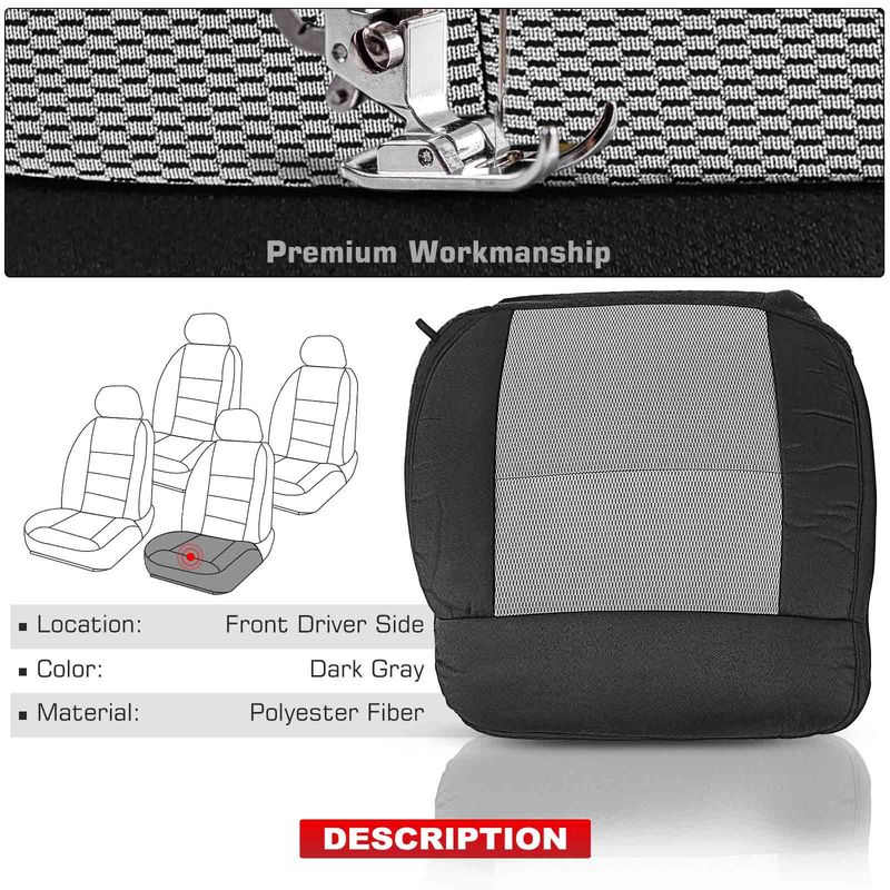 Dark Gray Front Driver Seat Bottom Cover for Ford F-150 2004-2008